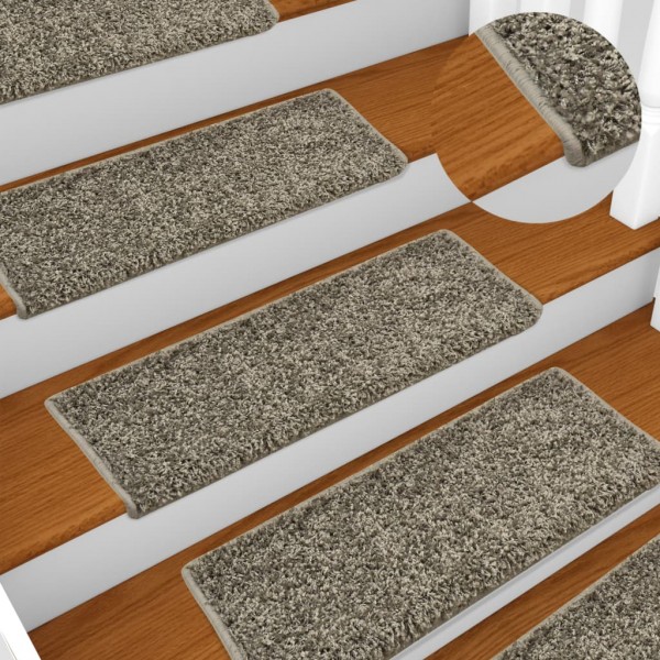 Carpetes para degraus de escadas 15 uas cinza 65x21x4 cm D