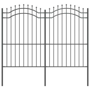 Cerca de jardín Gris 215 cm Acero con recubrimiento en polvo H