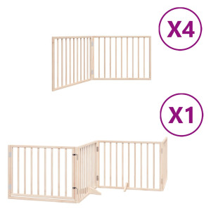 Puerta para perros plegable 12 paneles madera de álamo 960 cm H