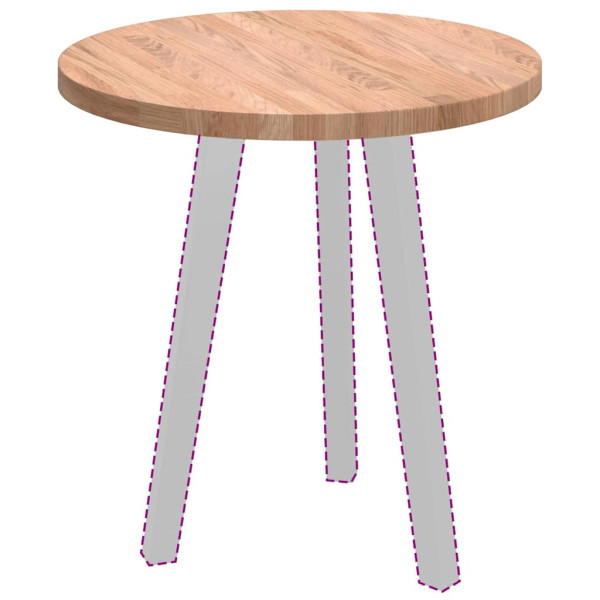 Encimera Marrón claro Ø 50 x 2.5 cm Madera de roble sólida M 3