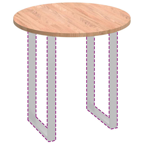 Encimera Marrón claro Ø 80 x 2.5 cm Madera de roble sólida M 3