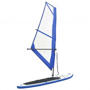 Tabla de paddle surf inflable con vela azul y blanca D