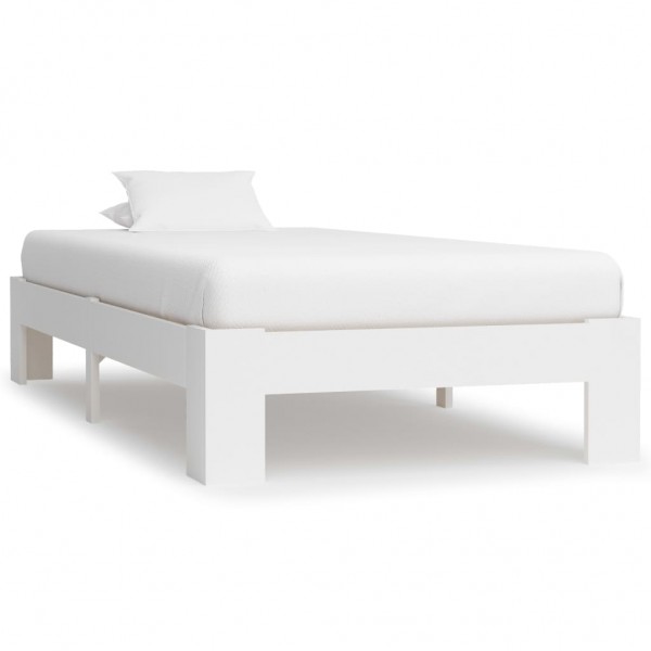 Estructura de cama de madera maciza de pino blanco 90x200 cm D