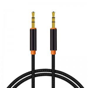 Cable Jack 3.5 mm a Jack 3.5 mm Audio-Audio Nylon Negro (1m) D