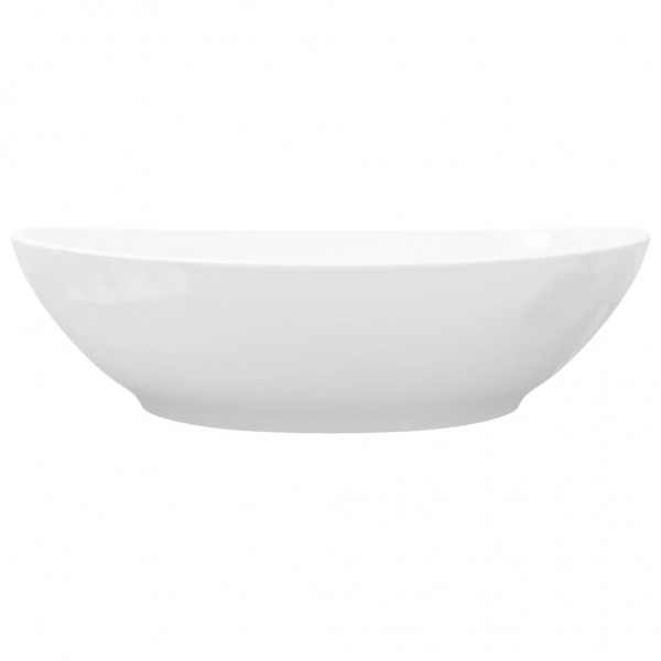 Lava-louças de cerâmica branca oval 40x33 cm D