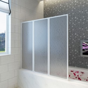 Mampara de ducha con 3 paneles plegables. 141 x 130 cm D