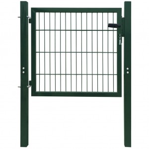 Puerta de vallado de acero verde 105x150 cm D