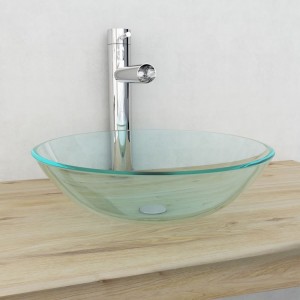 Lavabo vidrio templado transparente 42 cm D