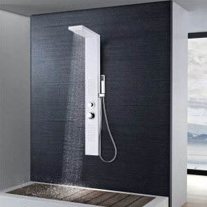 Sistema de panel de ducha aluminio blanco mate D