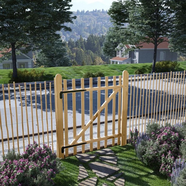 Puerta para valla madera de avellano 100x120cm D