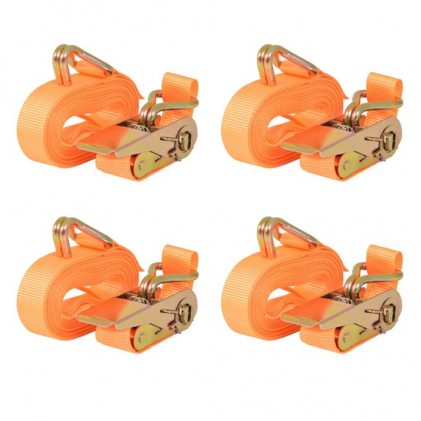 Correias de Fixação Catraca 4pçs 0,4T 6mx25mm Laranja D