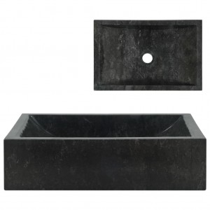 Lavabo de mármol negro con brillo 45x30x12 cm D