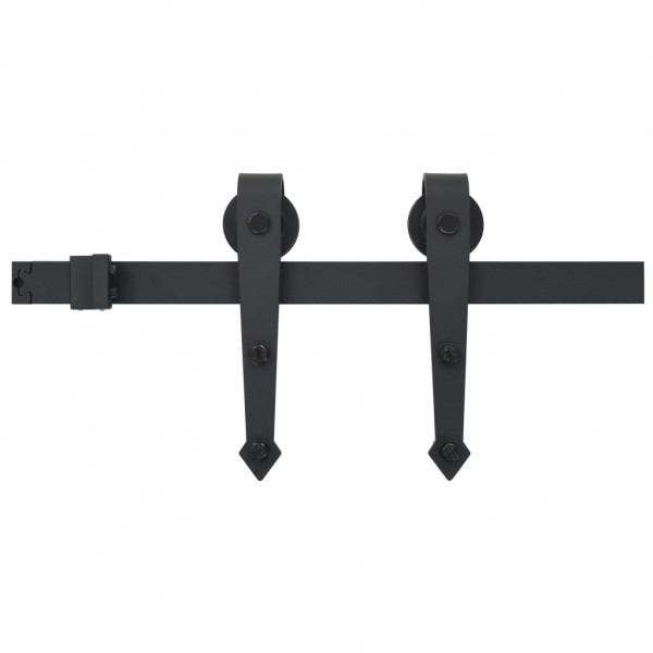 Kit de herrajes para puerta corredera 183 cm acero negro M 2
