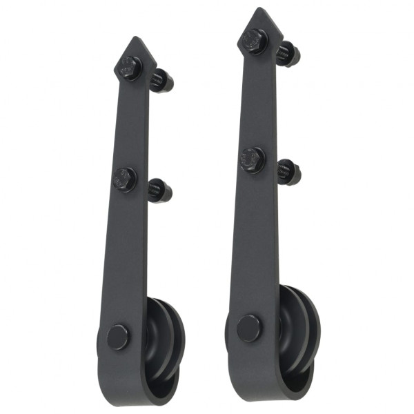 Kit de herrajes para puerta corredera 183 cm acero negro M 4