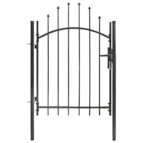 Puerta de jardín de acero negro 1x1.5 m D