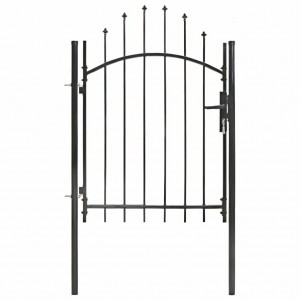 Puerta de jardín de acero negro 1x1.75 m D