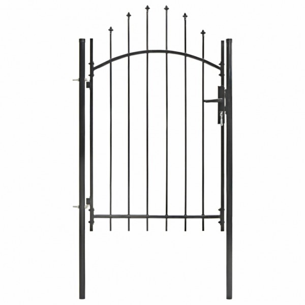Puerta de jardín de acero negro 1x2 m D