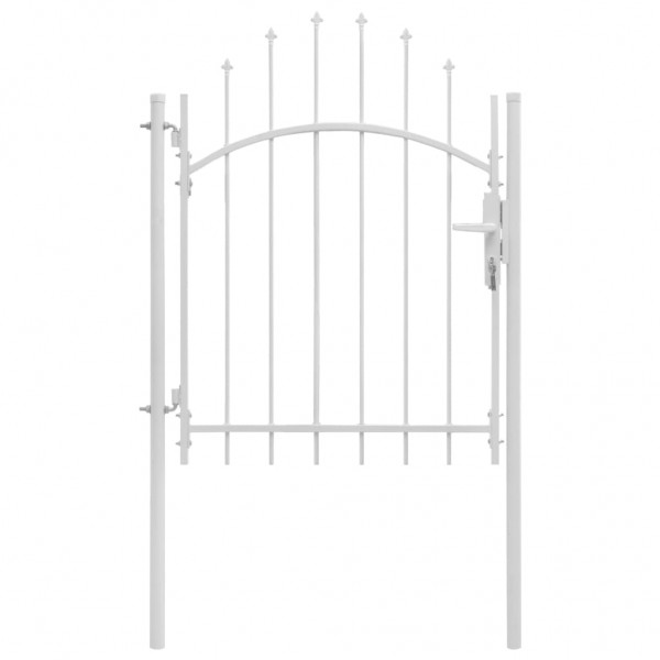 Puerta de jardín de acero blanco 1x2 m D