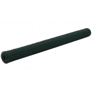 Arame de galinha aço revestimento verde PVC 25x1.5 m D