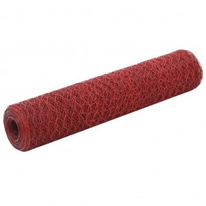 Arame de galinha aço revestimento PVC vermelho 25x0.75 m D