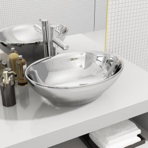 Lavabo de cerâmica prateada 40x33x13.5 cm D