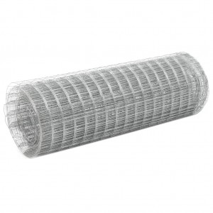 Malla de alambre de acero galvanizado plateada 25x0.5 m D