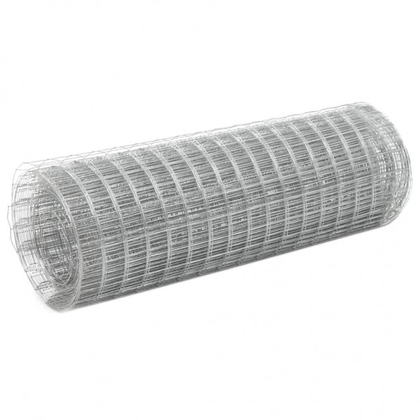 Malla de alambre de acero galvanizado plateada 25x0.5 m D