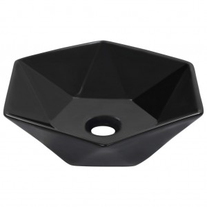 Lavabo 41x36.5x12 cm cerámica negro D