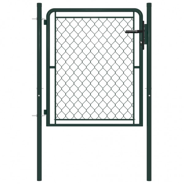 Puerta de valla para jardín acero verde 100x75 cm D