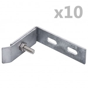 Conector de canto para parede 10 sets prata D