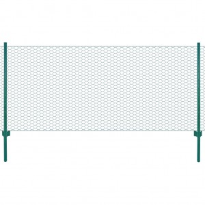 Parede de malha de arame com postes de aço verde 25x0.75 m D