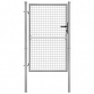 Puerta de jardín de acero galvanizado plateado 105x175 cm D