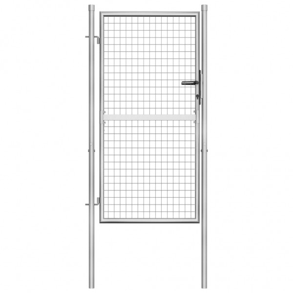 Porta de jardim de aço galvanizado prateado 105x200 cm D