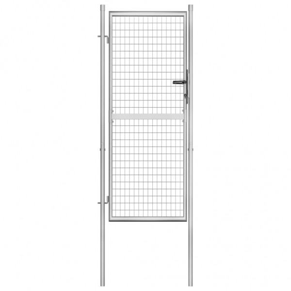 Portão de jardim em aço galvanizado prateado 105x250 cm D