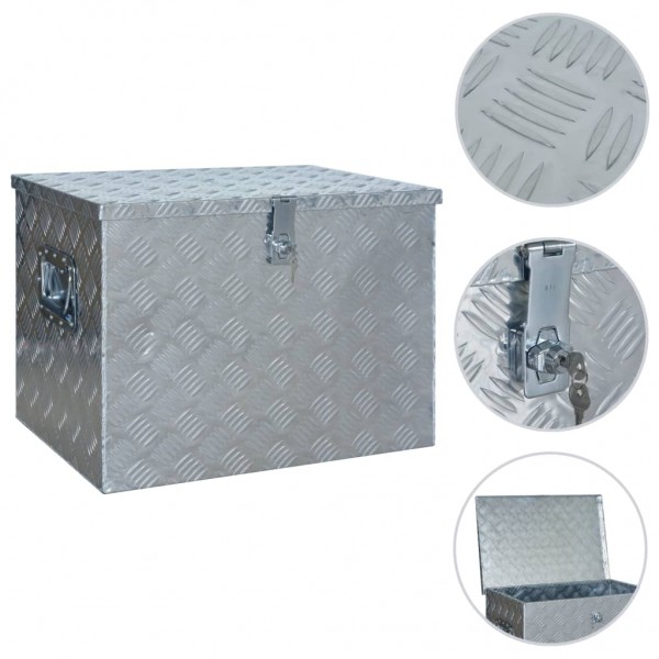 Caja de aluminio 610x430x455 mm plateada D