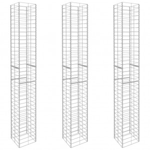 Cestas de muro de gaviones 3 uds acero galvanizado 25x25x197cm D