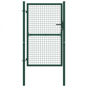 Puerta de valla de acero verde 100x175 cm D