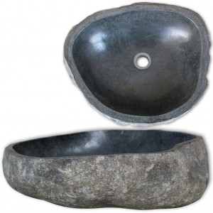 Lavabo de piedra de río ovalada 37-46 cm D