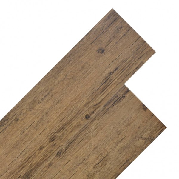 Lamas de suelo no autoadhesivas PVC marrón nogal 5.26 m² 2 mm D