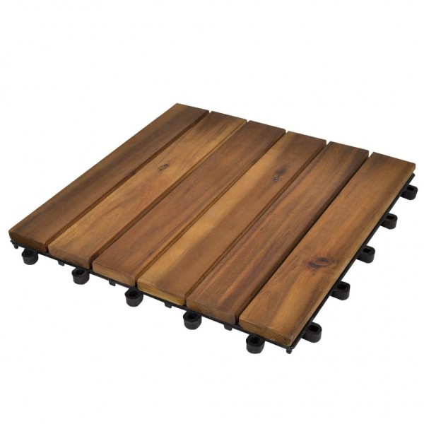 Balda de terraço de padrão vertical 20 ss madeira de acacia 30x30cm D
