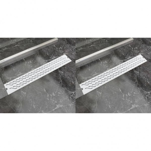 Esgoto linear chuveiro 2 portas curvas 730x140 mm aço inoxidável D