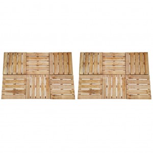 Baldosas de porche 12 unidades madera marrón 50x50 cm D