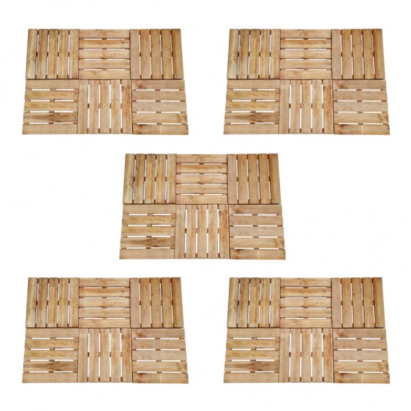 Baldosas de porche 30 unidades madera marrón 50x50 cm D