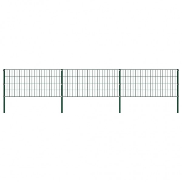 Painel de vedação com postes de ferro verde 5.1x0.8 m D