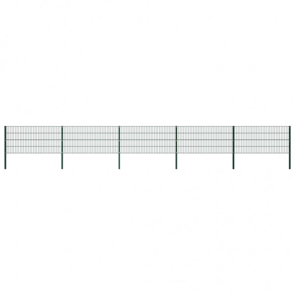 Painel de vedação com postes de ferro verde 8.5x0.8 m D