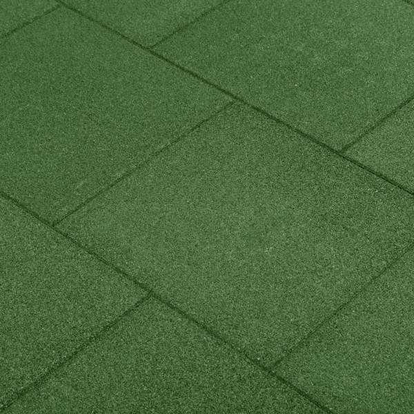 Losetas de goma protección de caídas 18 uds verde 50x50x3 cm D