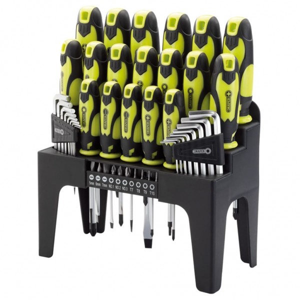 Draper Tools Destornilladores. llaves hex y puntas 44 pzas verde 78619 D