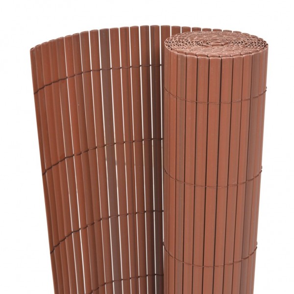 Valla de jardín de doble cara marrón PVC 90x300 cm D