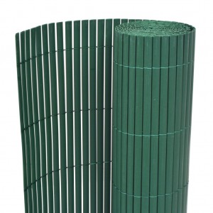 Valla de jardín de doble cara PVC verde 90x500 cm D