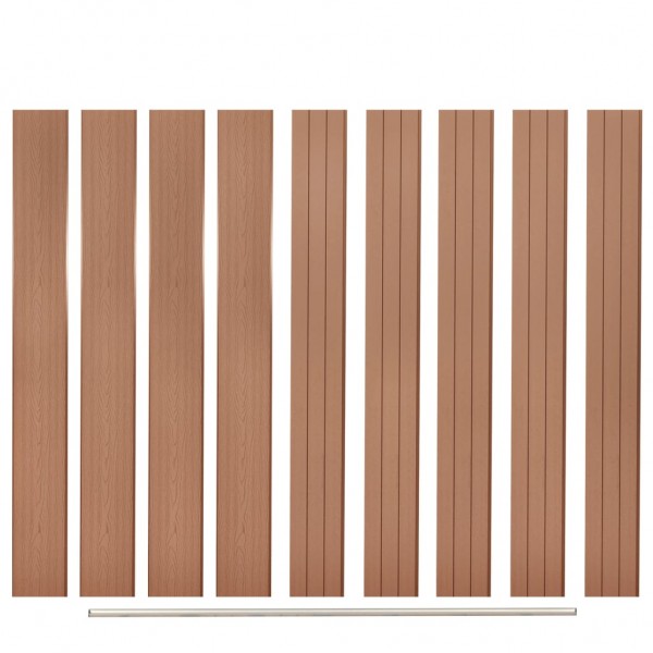 Tableros de valla de repuesto 9 uds WPC marrón 170 cm D